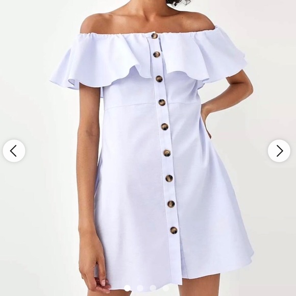 LIKE NEW! Zara off the shoulder ruffle dress - Picture 1 of 7